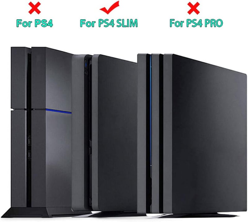 CHENXIN Vertical Stand for PS4 Slim, Built-in Cooling Vents and Non-Slip Feet Steady Base Mount Holder for PlayStation 4 Slim Console, Black - Image 3